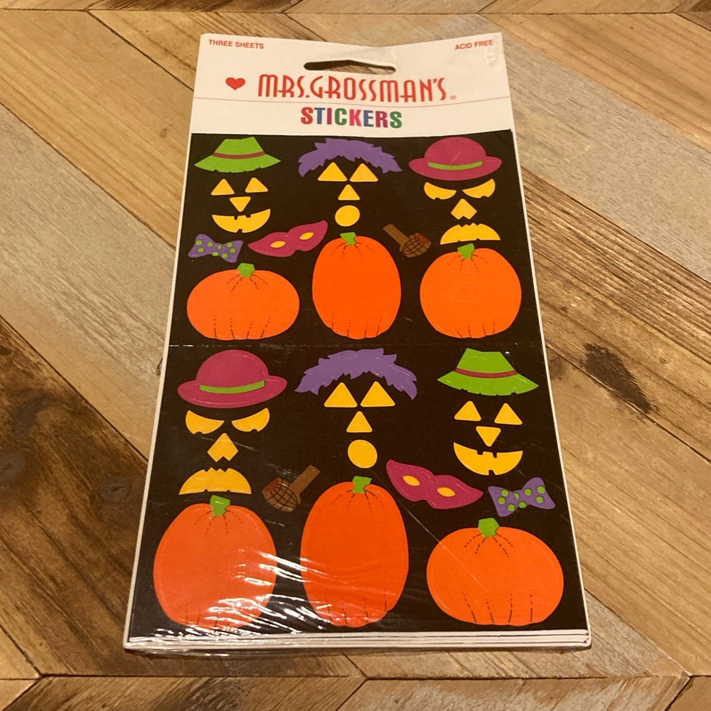 NIP Vintage Mrs. Grossman's Halloween Pumpkin Stickers